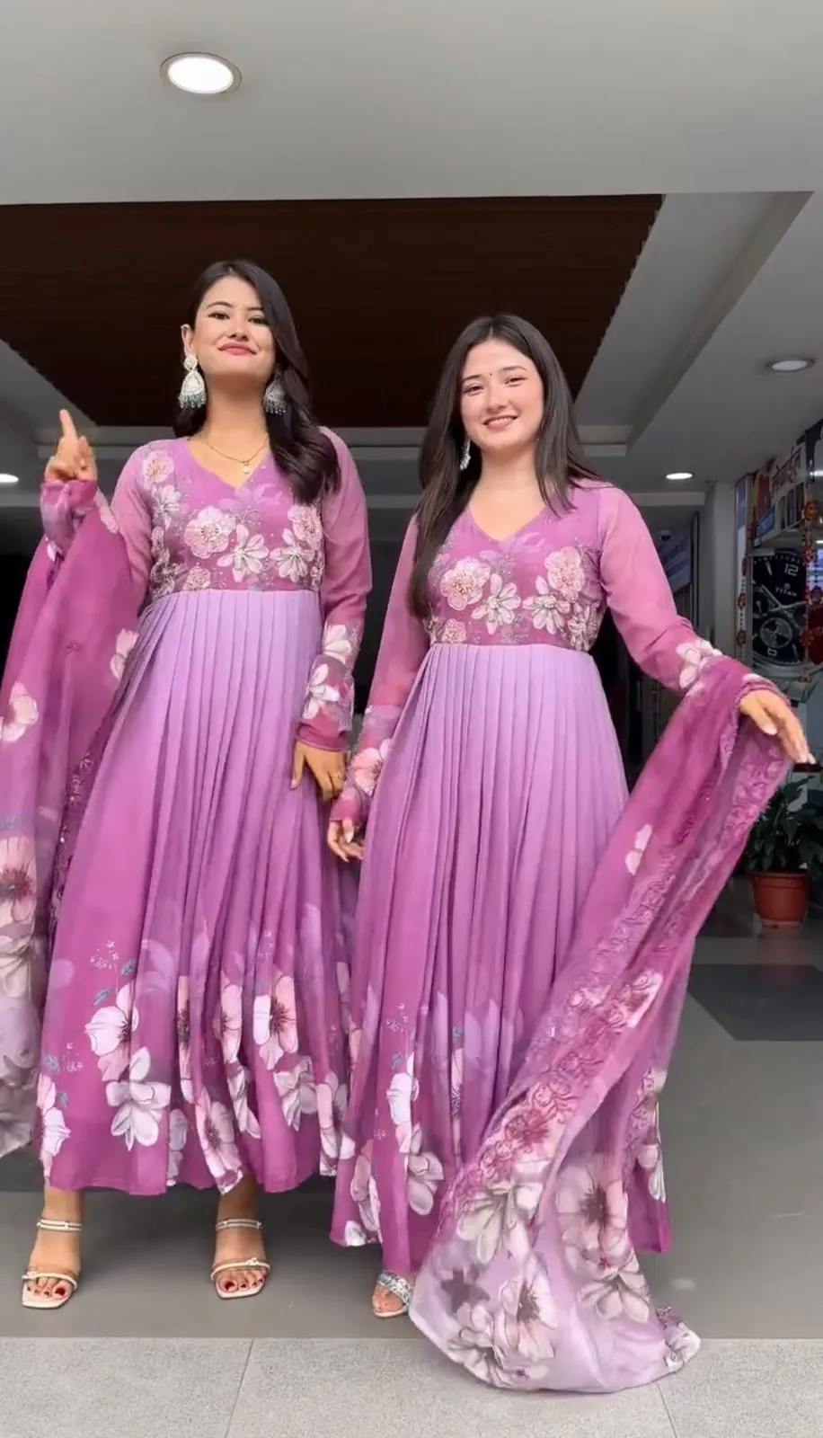 Rama Export 1011 Faux Georgette Wholesale Fancy Gown Bottom and Dupatta Collection