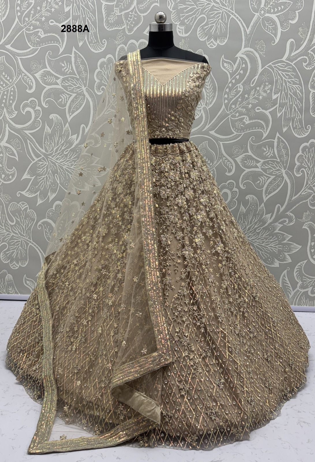 Anjani Art 2888A Heavy Net Wholesale Wedding Wear Lehenga Collection