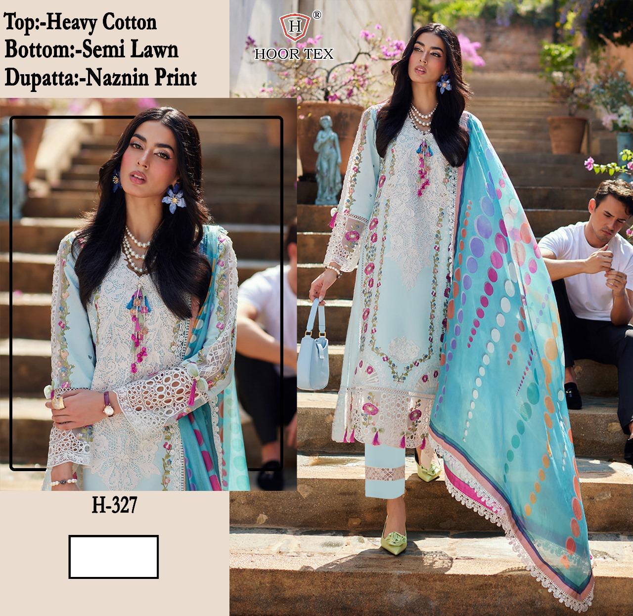 Hoor Tex H-327 Heavy Cotton Wholesale Pakistani Suit Collection