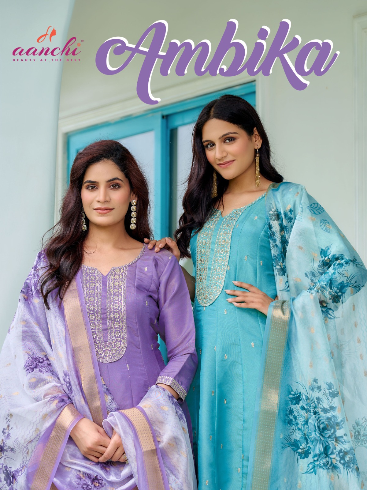Aanchi Ambika Pure Shimmer Wholesale Kurti Bottom and Dupatta Collection