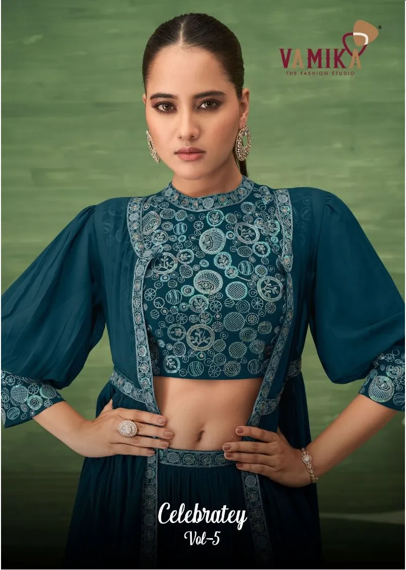 Vamika™️ Celebrity Vol 5 Pure Bsy Fiona Wholesale Fancy Lehenga Choli and Koti Collection