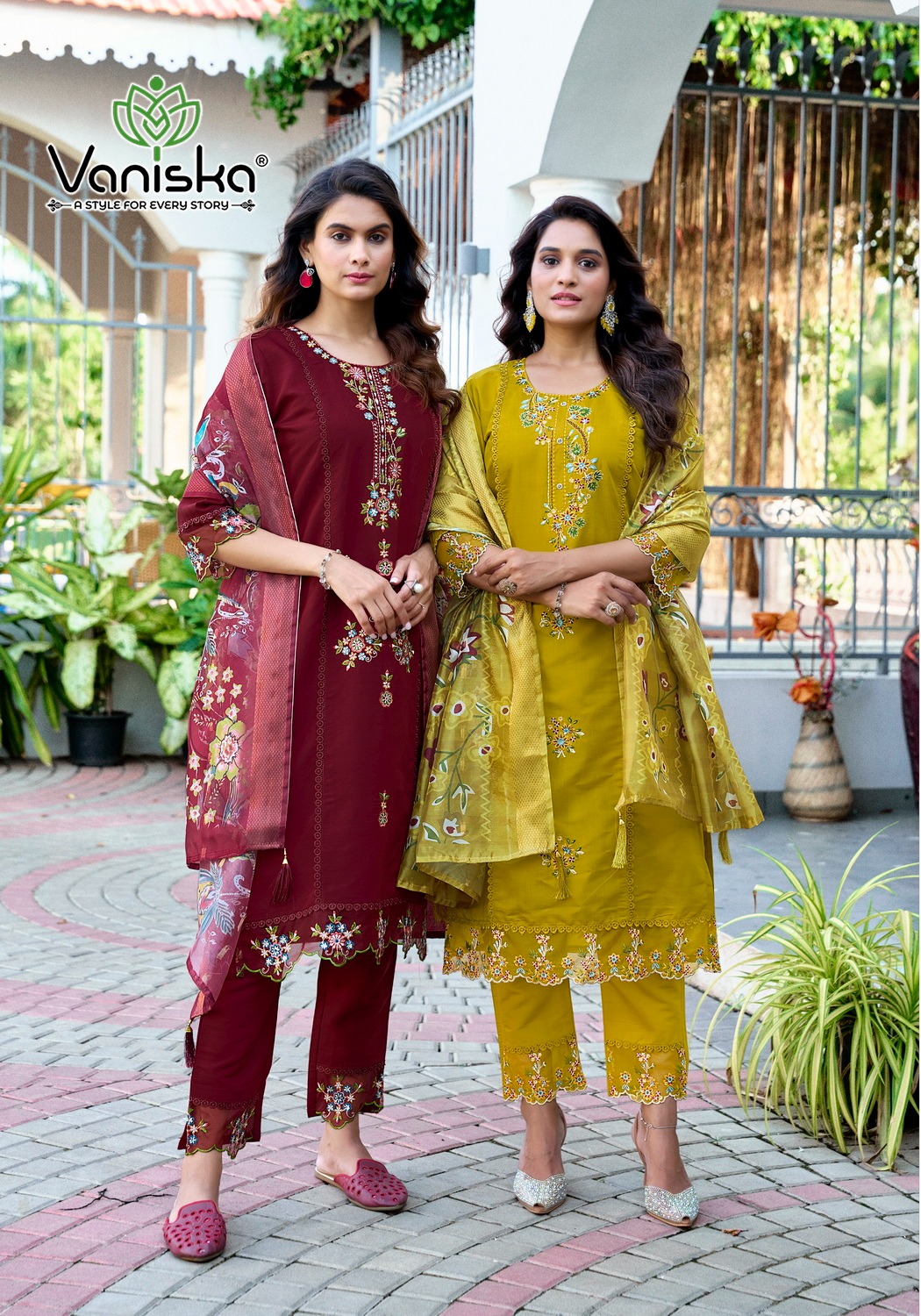 Vaniska Dastoor Vol 1 Roman Silk Embroidery Work Wholesale Readymade Suit Collection