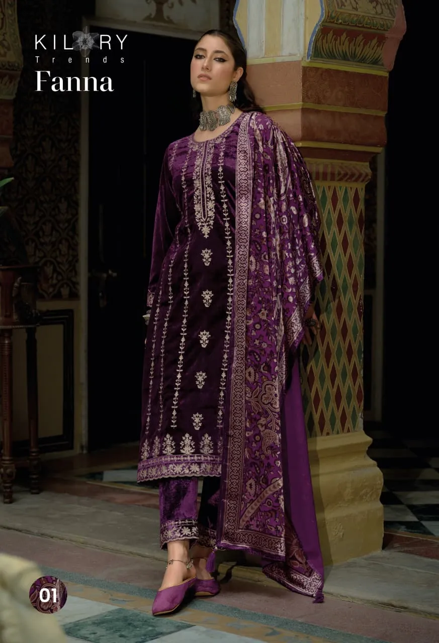 Kilory Fanna Pure Velvet Wholesale Winter Wear Salwar Kameez Collection