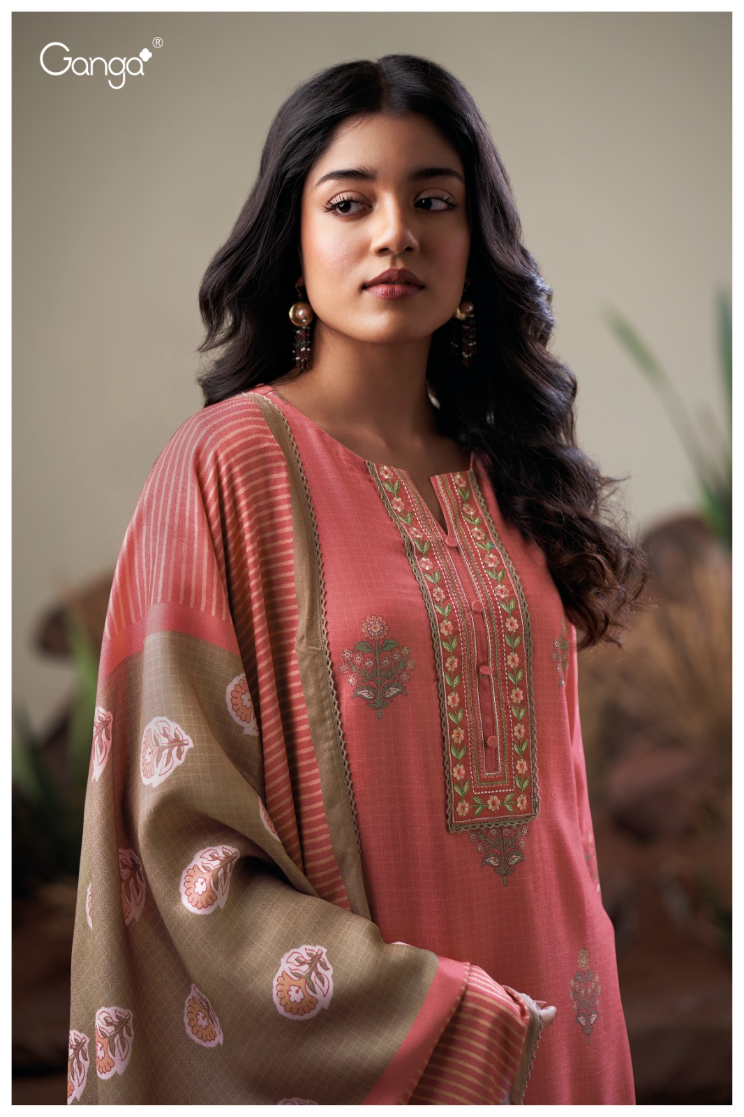 Ganga Danika 3812 Wool Pashmina Printed Embroidery Wholesale Salwar Kameez Collection