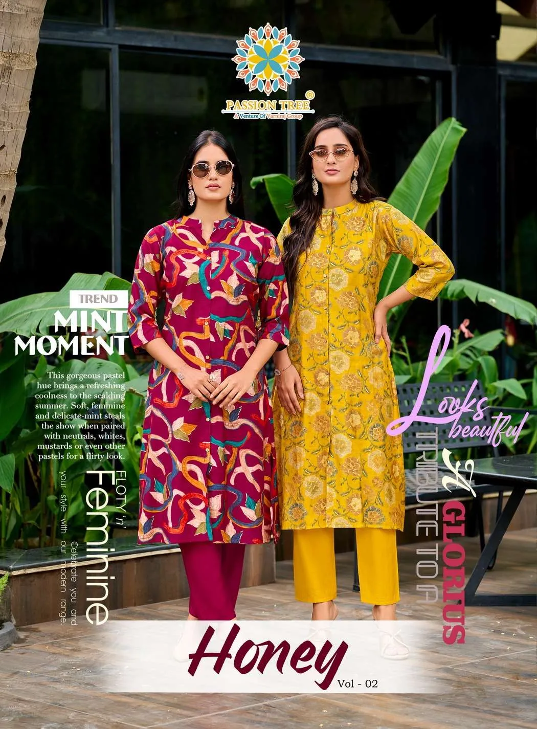 Passion Tree By Honey Vol 2 Vetican Wholesale Print Kurti Pant Collection