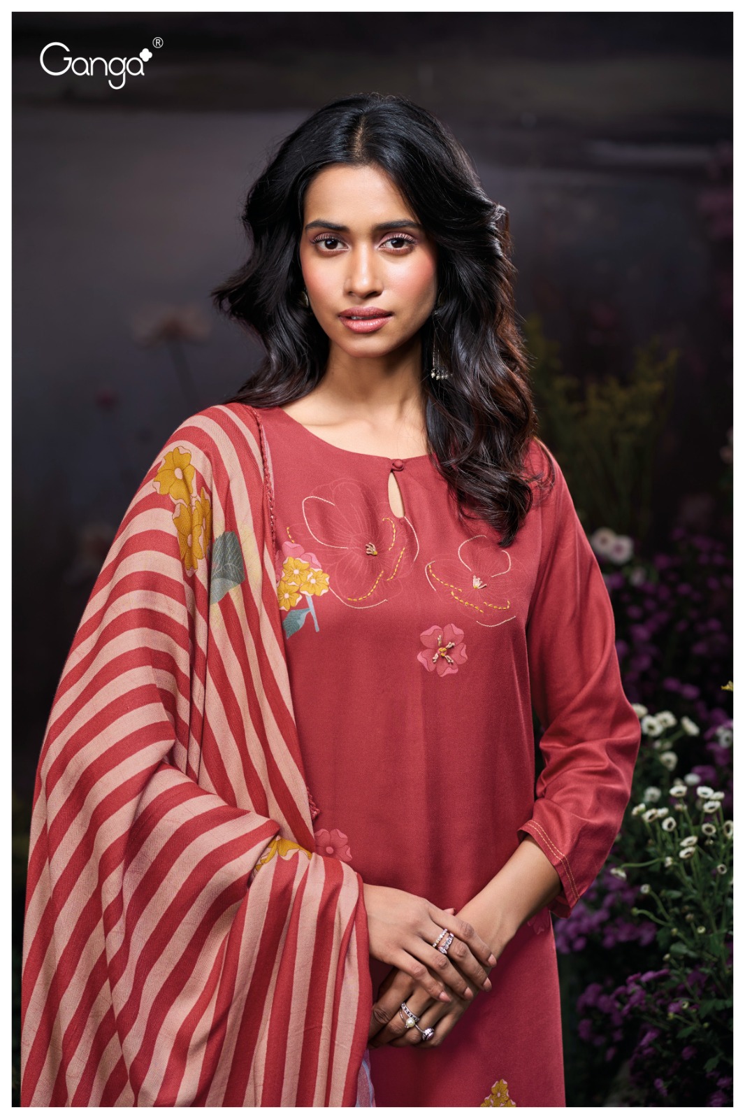Ganga Jyestha 3969 Pashmina Printed Handwork Wholesale Winter Wear Suit Collection