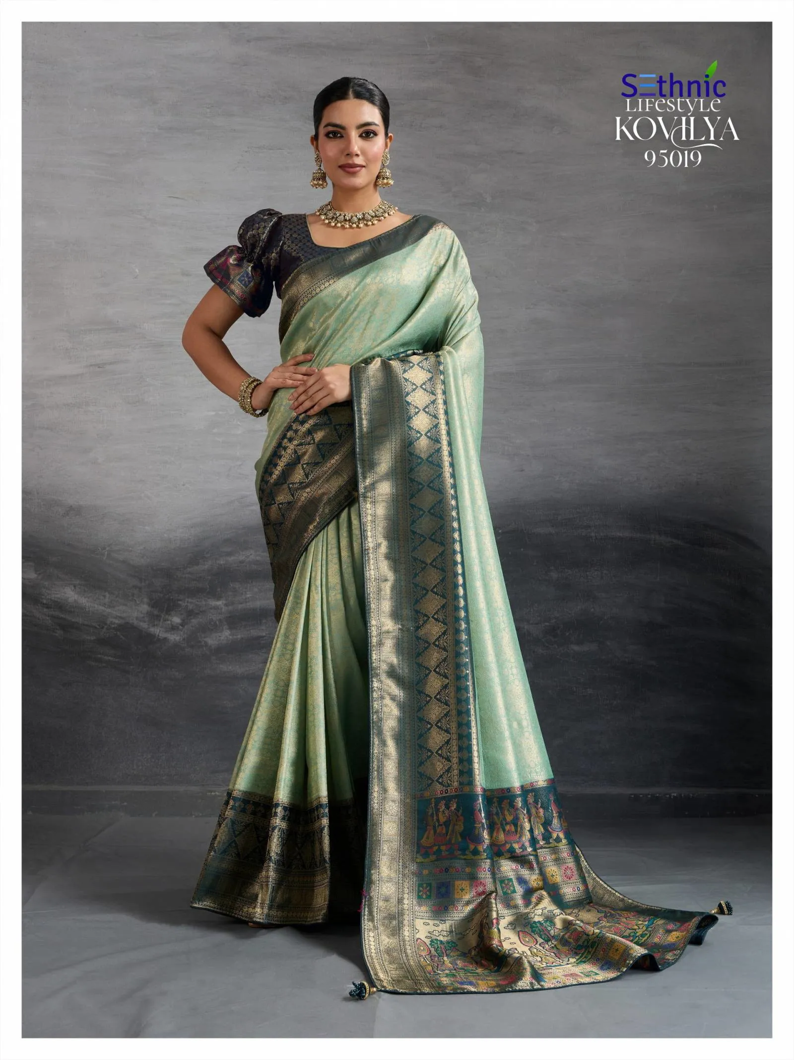 Sethnic Kovilya 5 Hand Dyed Soft Kanjivaram Silk Wholesale Sarees Collection