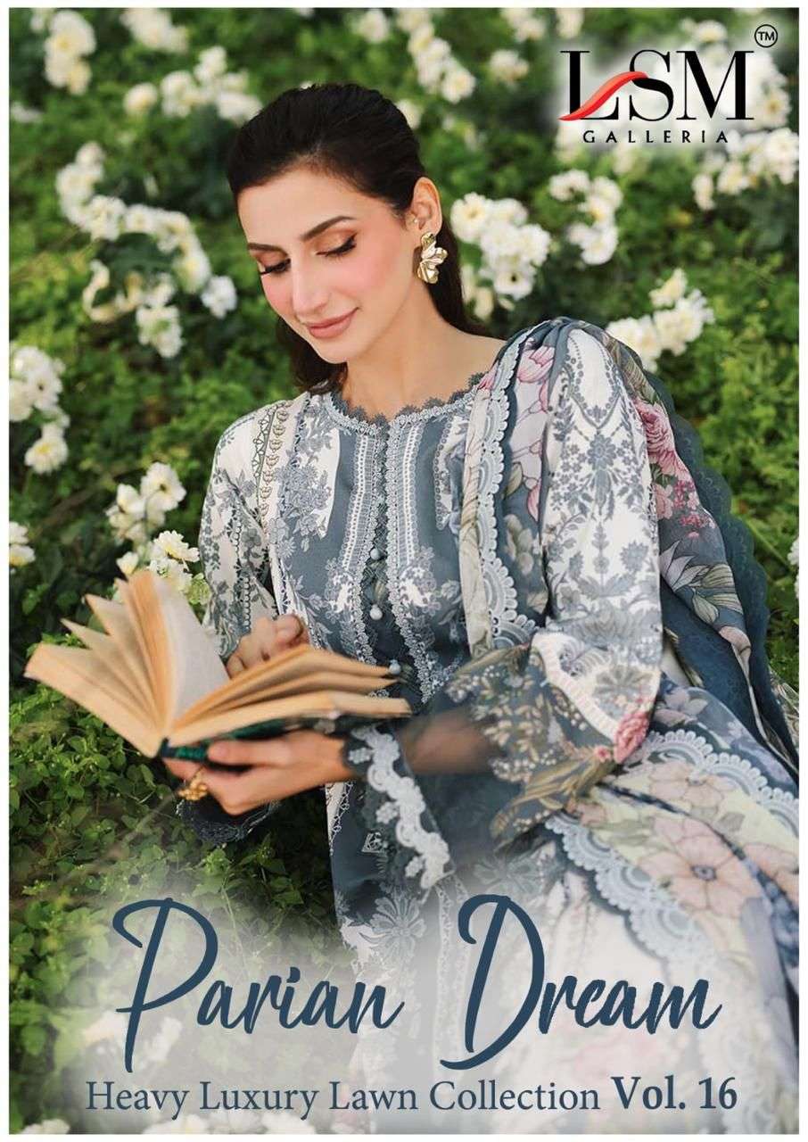 Lsm Parian Dream Vol 16 Lawn Cotton Printed Wholesale Karachi Dress Material Collection