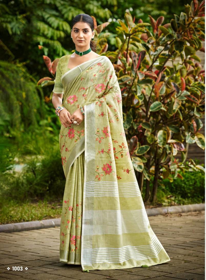 Bunawat Malvika Linen Vol 1 Beautiful Sangam Prints Wholesale Saree Collection