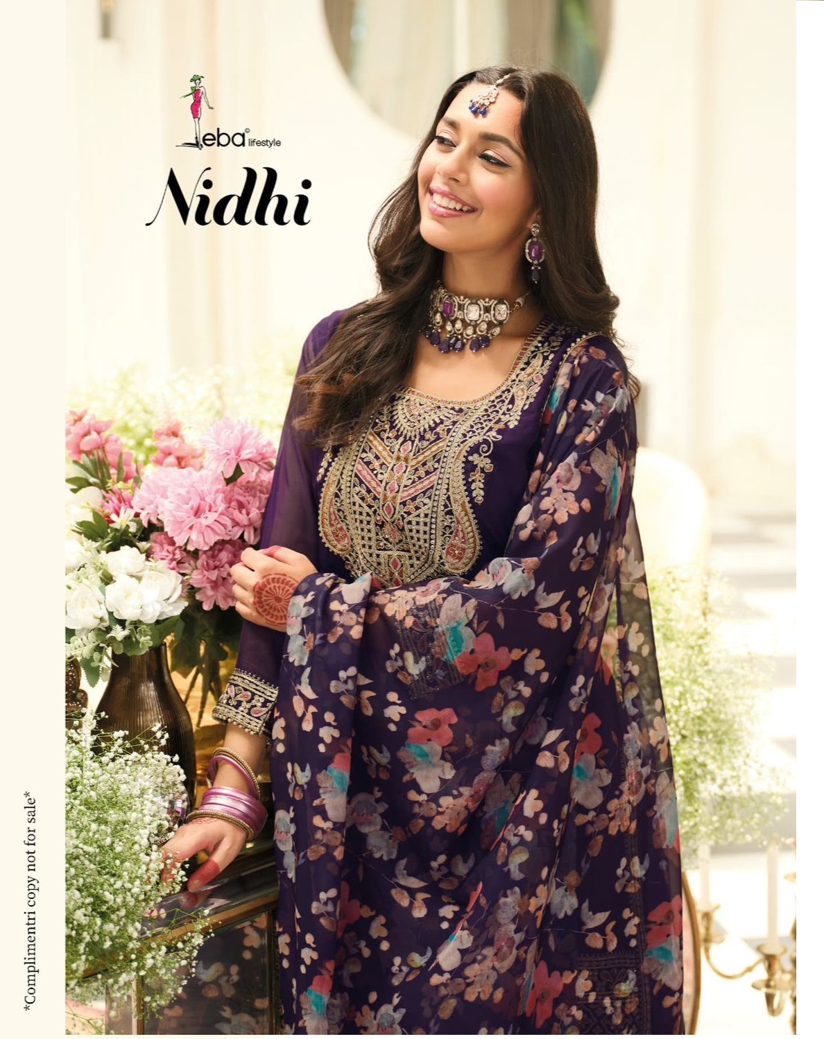 Eba Lifestyle Nidhi Organza Embroidery Wholesale Designer Readymade Suit Collection