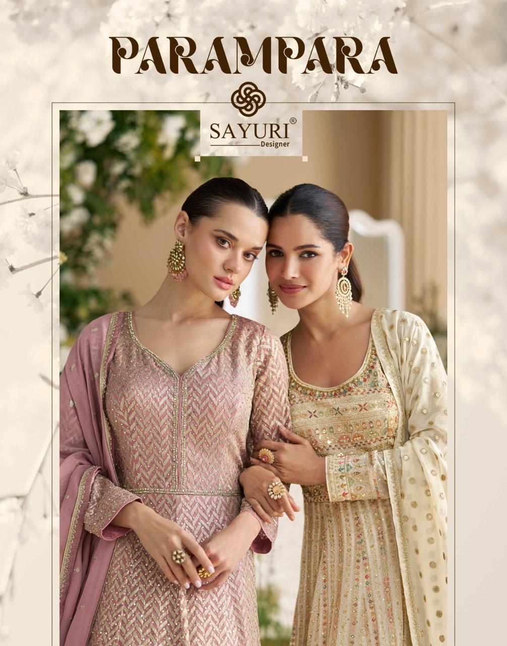 Sayuri Parampara Georgette Embroidery Wholesale Party Wear Gown Collection