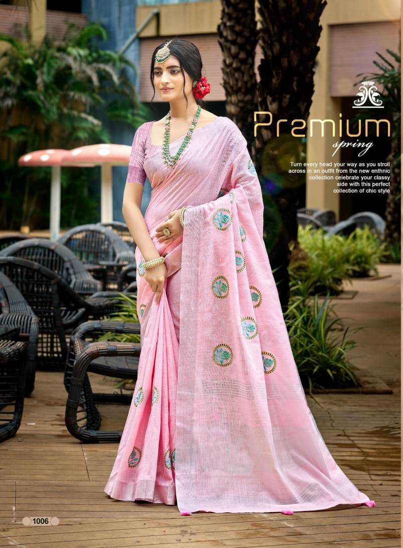 Bunawat Pramukh Linen Wholesale Premium Saree Collection