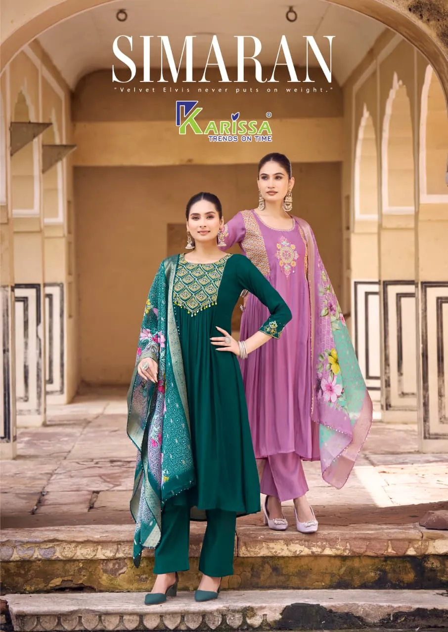 Karissa Simran Viscose Mall Wholesale Kurti Bottom and Dupatta Collection