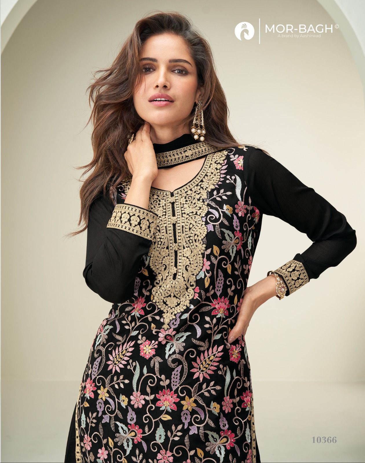 Aashirwad Mor Bagh Sakshi Chinon Silk Work Wholesale Designer Salwar Kameez Collection