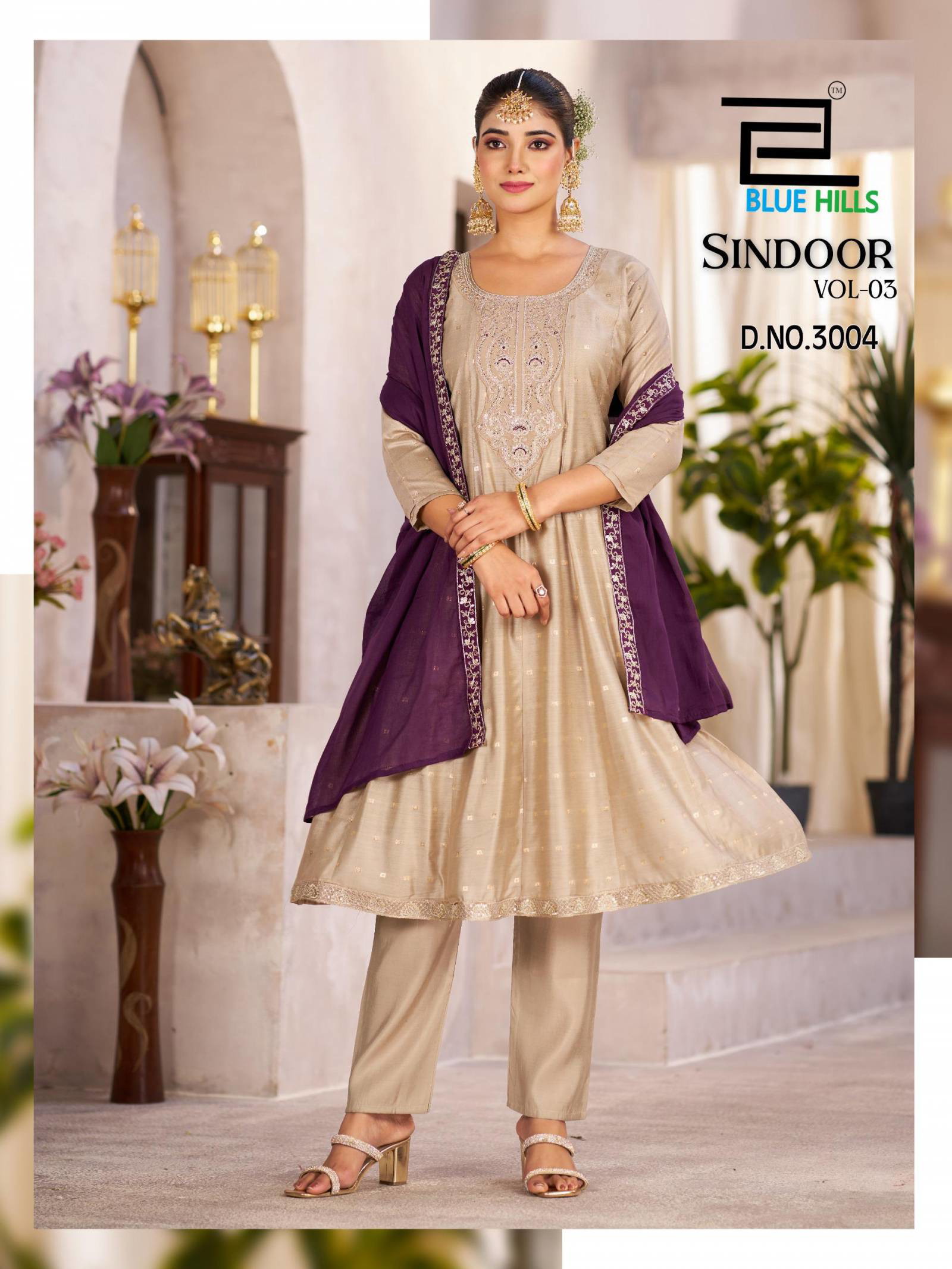 Blue Hills Sindoor Vol 3 Chanderi Embroidery Work Wholesale Readymade Suit Collection