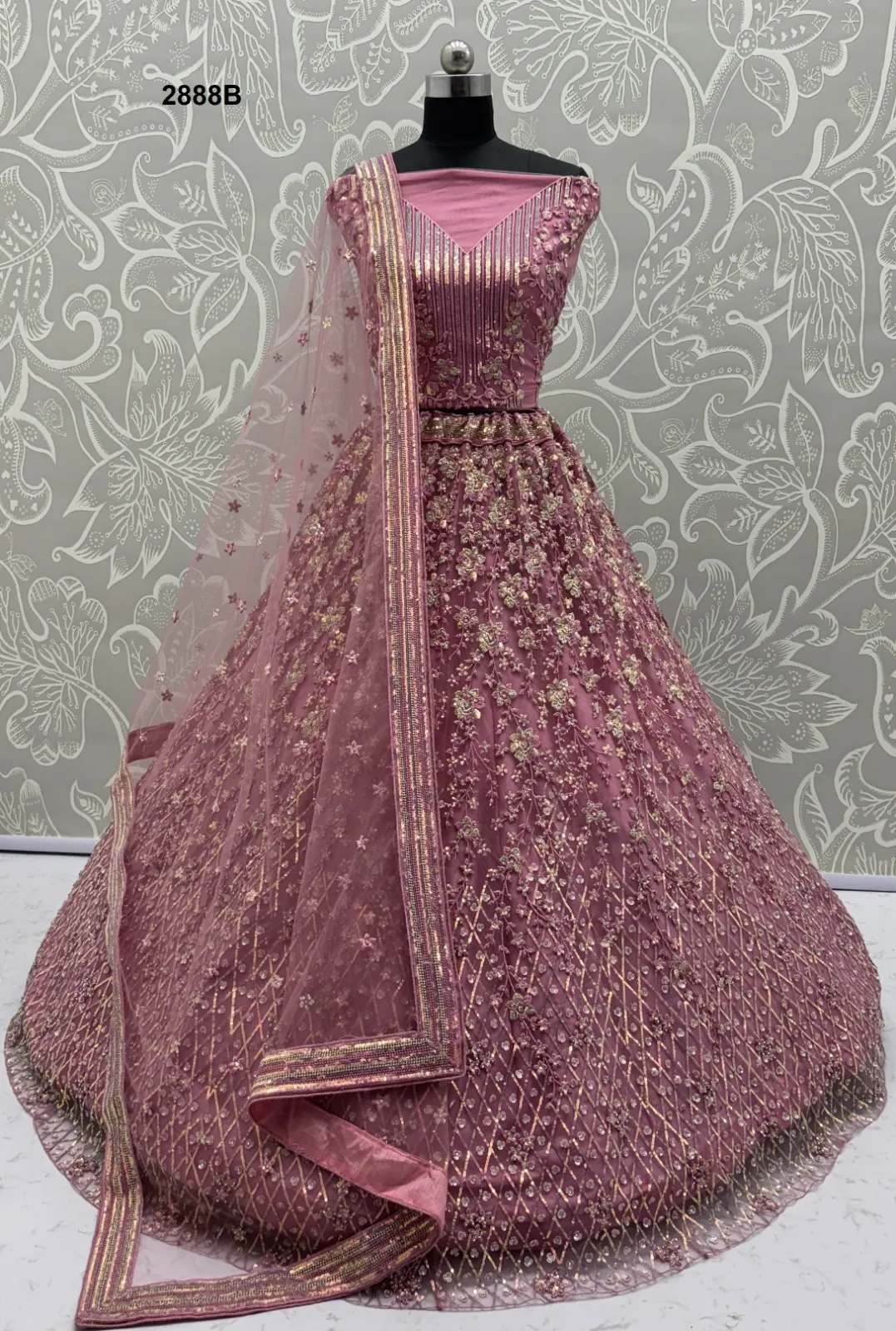 Anjani Art 2888B Heavy Net Wholesale Wedding Wear Lehenga Collection