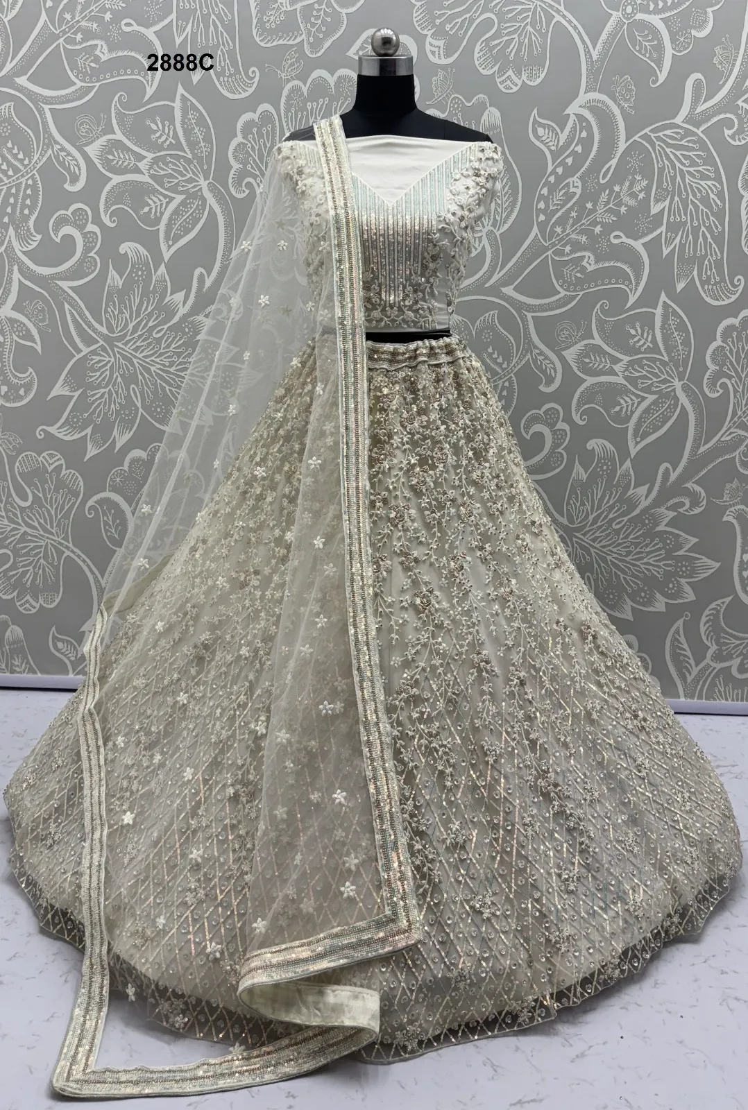 Anjani Art 2888C Heavy Net Wholesale Wedding Wear Lehenga Collection