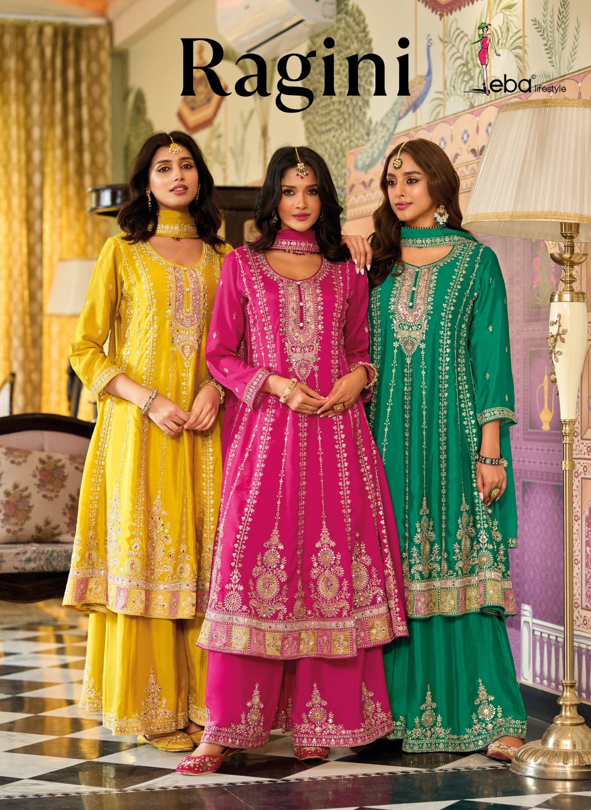 Eba Ragini Chinon Embroidery Work Wholesale Readymade Festival Wear Collection