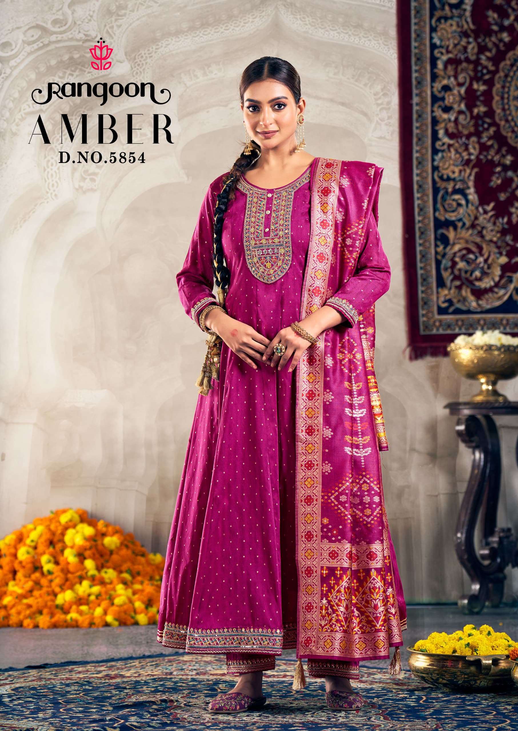 Rangoon Amber Top Dyed Jacquard Wholesale Anarkali Suit Collection