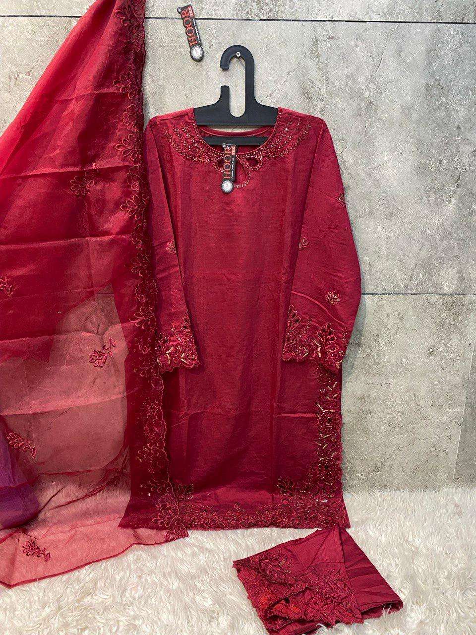 Hoor Tex Design No - HF 163 A-C Cristal Viscous Wholesale Pakistani Readymade Suit Collection
