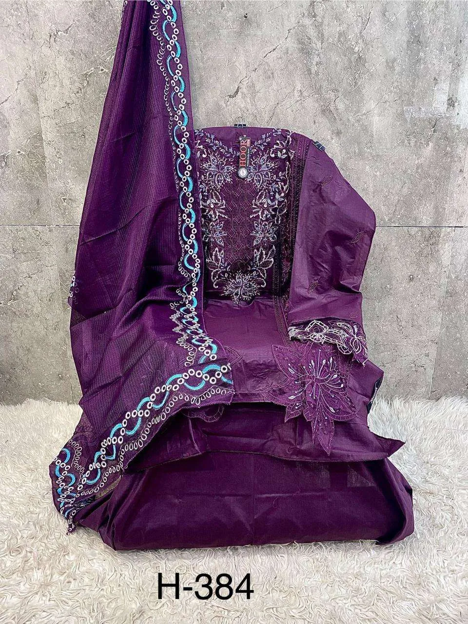 Hoor Tex H-384 A To D Heavy Cotton Wholesale Pakistani Readymade Suit Collection