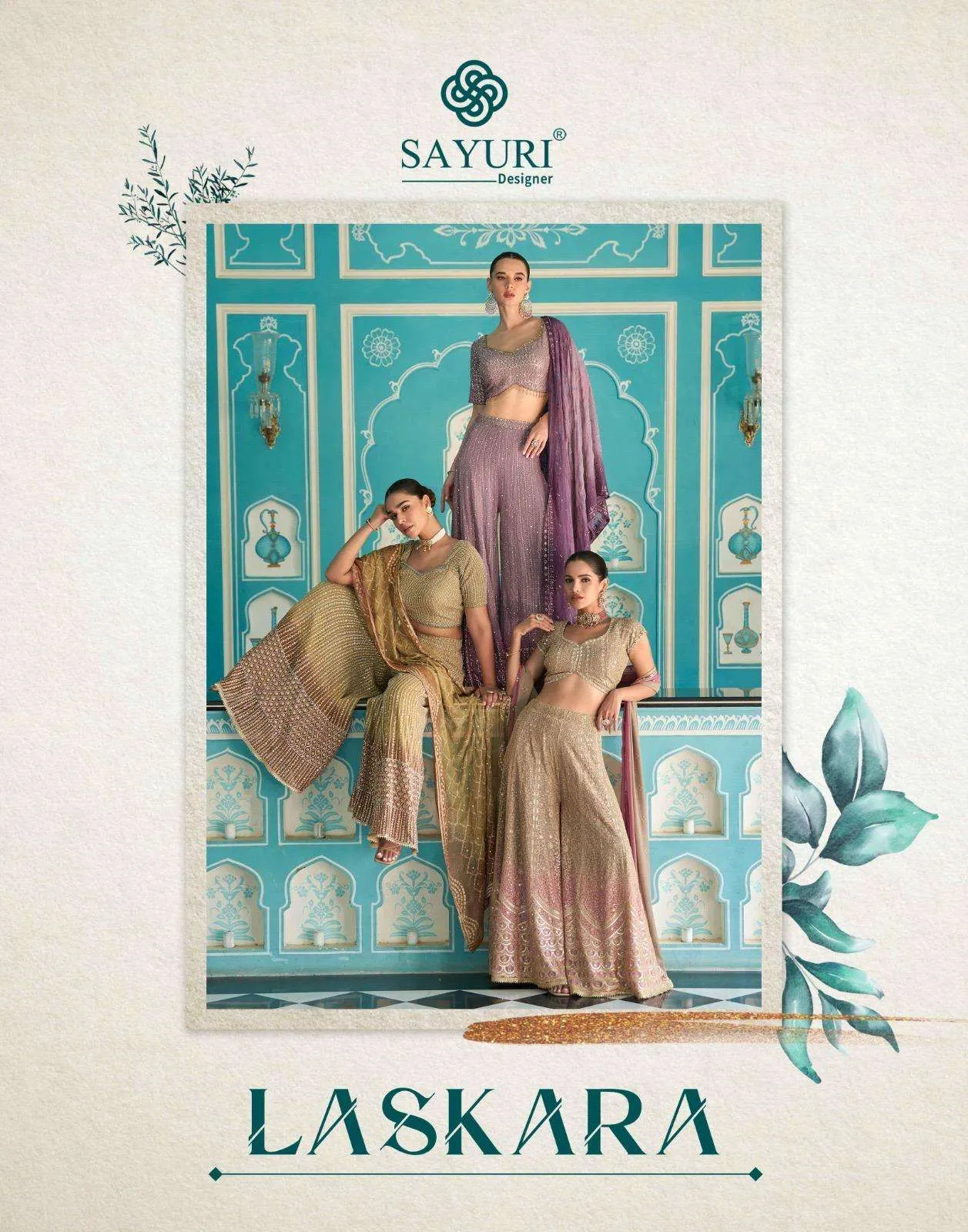 Sayuri Designer Laskara Real Premium Georgette Wholesale Indo Western Collection