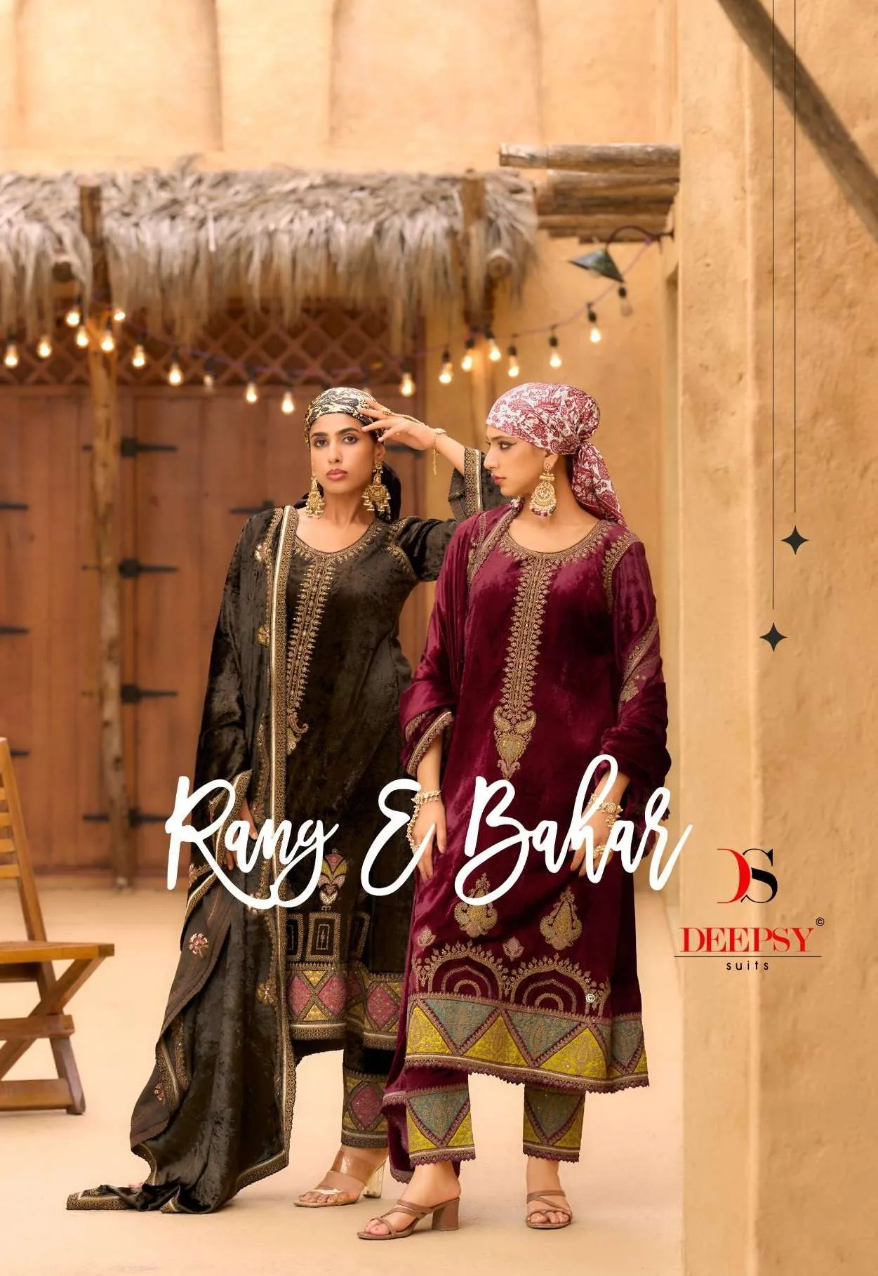 Deepsy Rang E Bahar Viscose Velvet Embroidery Wholesale Winter Collection