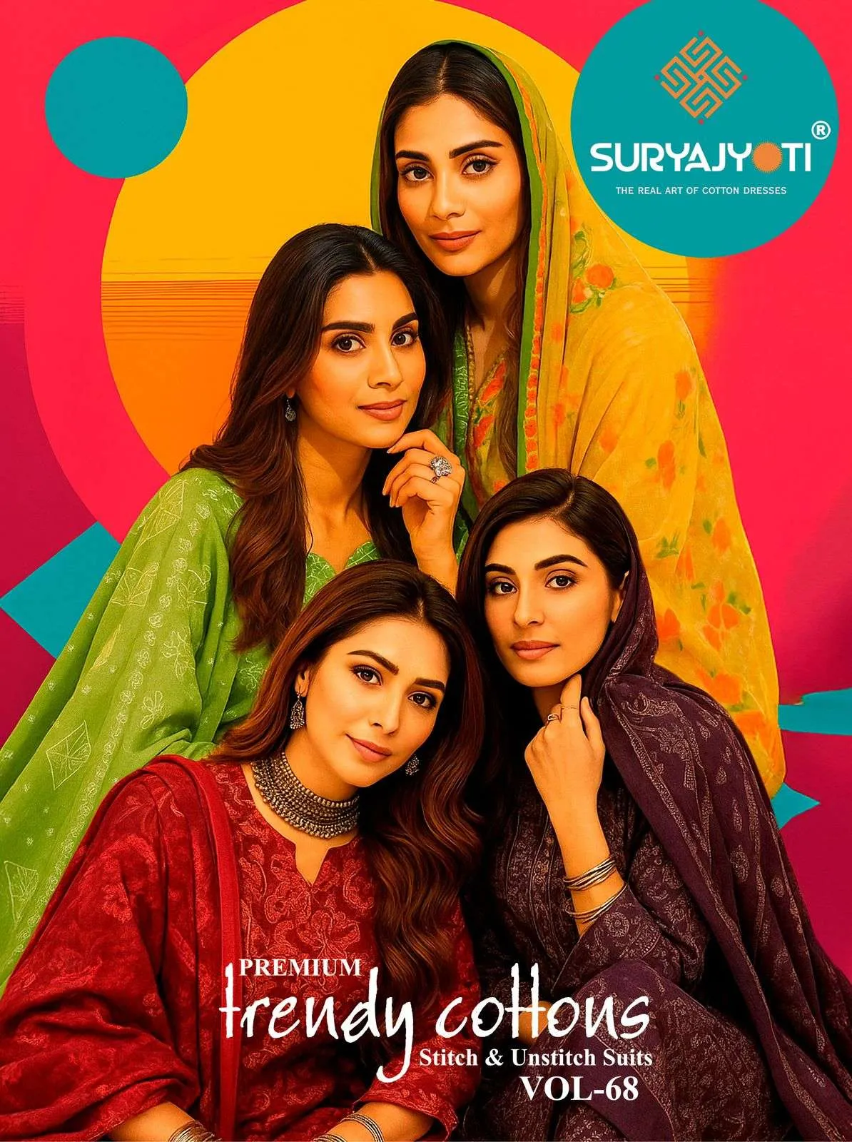 Suryajyoti Trendy Cotton Vol 68 Cotton Wholesale Salwar Suit Collection