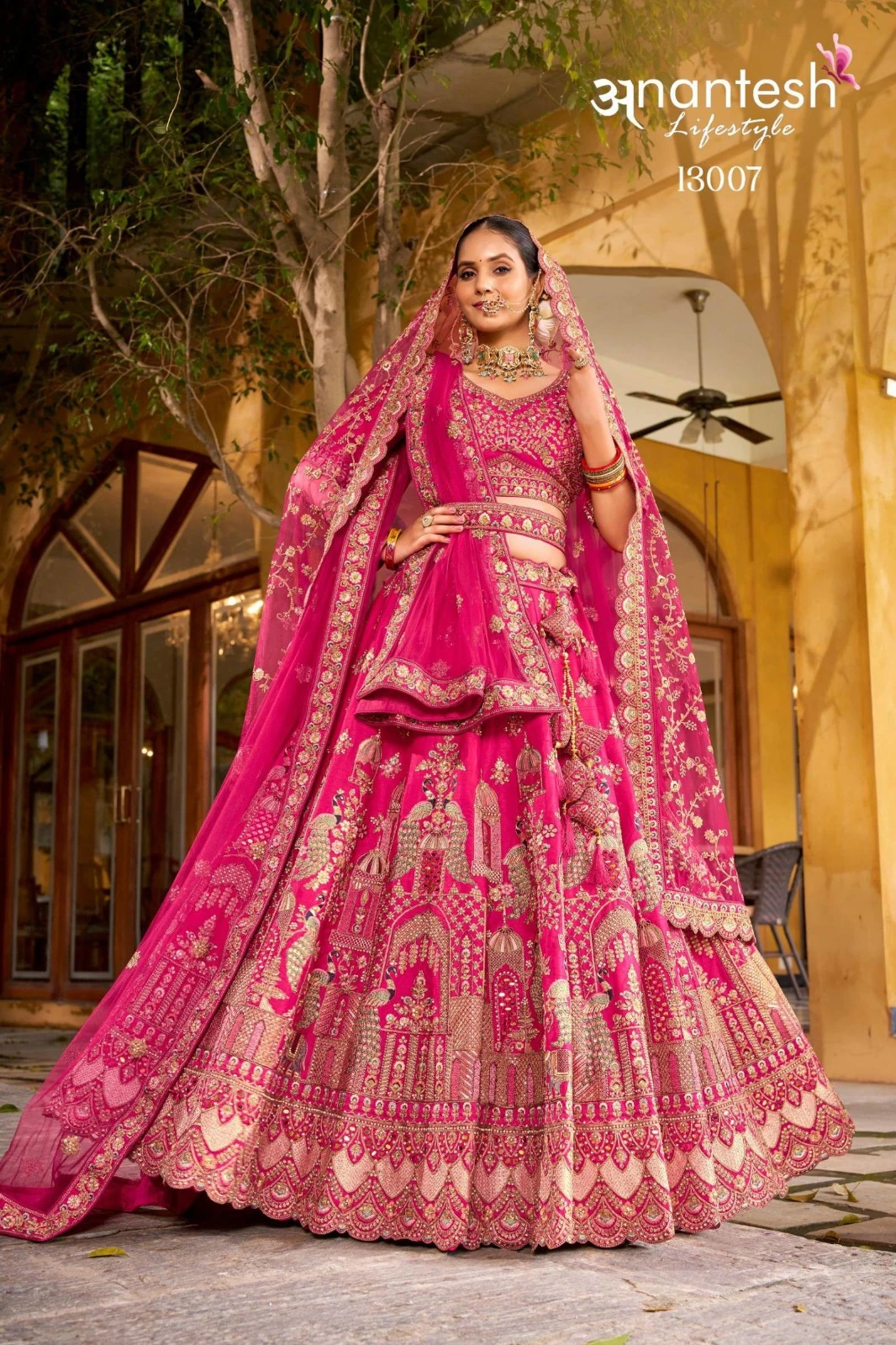 Anantesh Wedding Bride Vol 3 D NO: - 13007 Premium Silk Wholesale Designer Bridal Lehenga Choli Collection