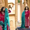 Four Dots Anarkali Viscose Makhmali Velvet Work Wholesale Winter Wear Suits Collection