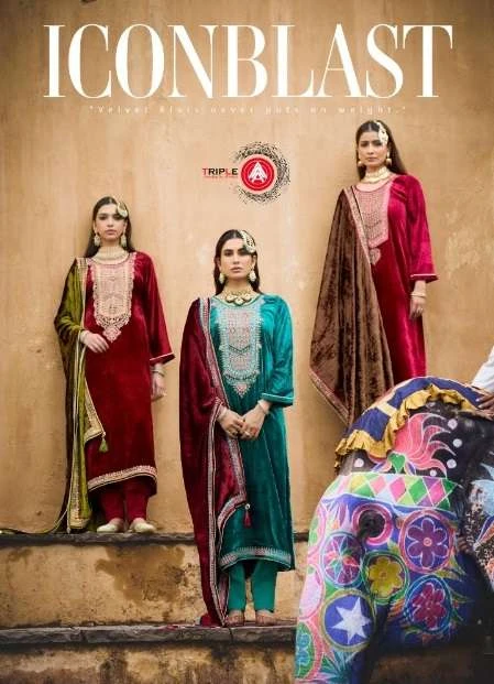 Fourdots Iconblast Viscos Makhmali Velvet Wholesale Winter Suit Collection