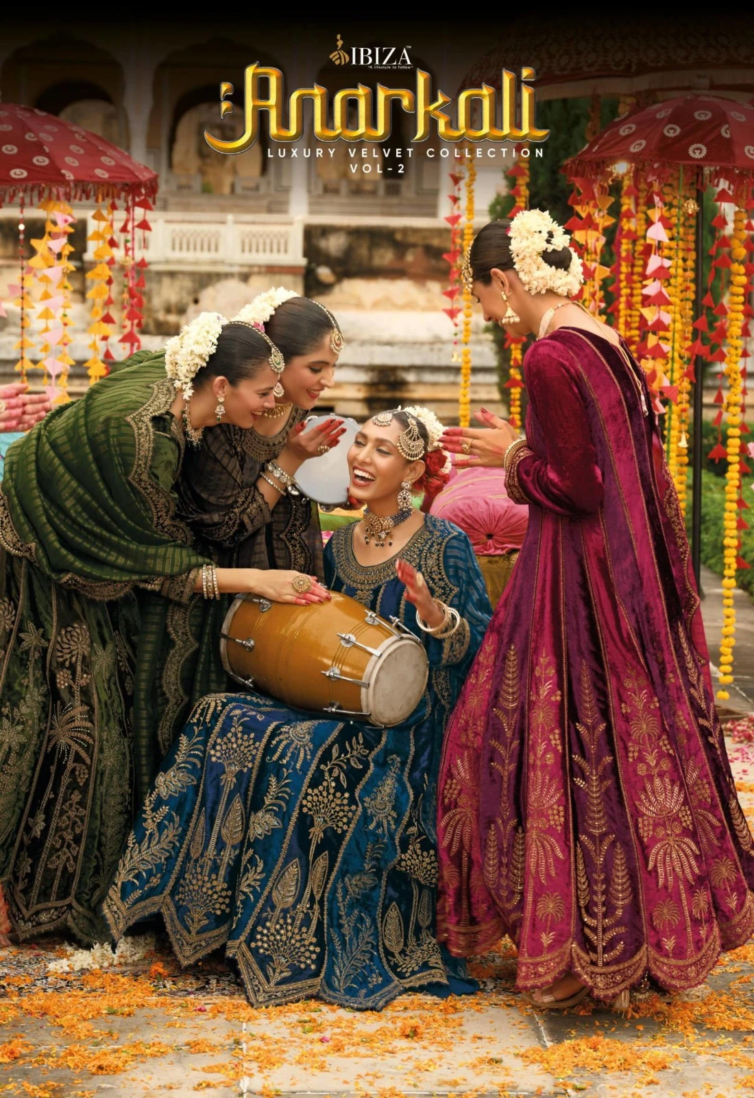 Ibiza Anarkali Vol 2 Viscose Velvet Embroidery Work Wholesale Winter Wear Suit Collection