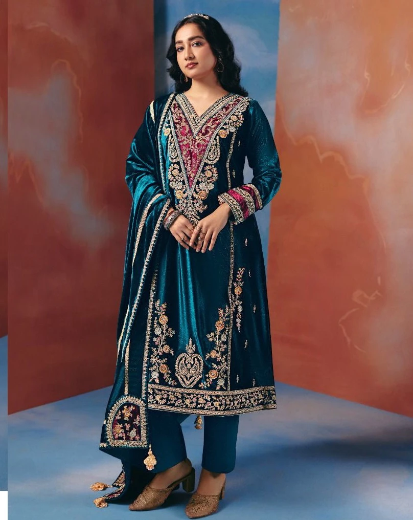 Ibiza Taamasi Viscose Velvet Embroidery Wholesale Designer Winter Salwar Kameez Collection