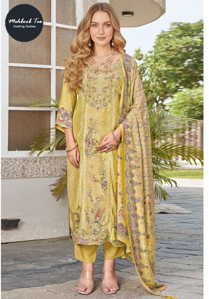 Mehboob Tex Design No-1747 Viscose Muslin Wholesale Pakistani Suit Collection