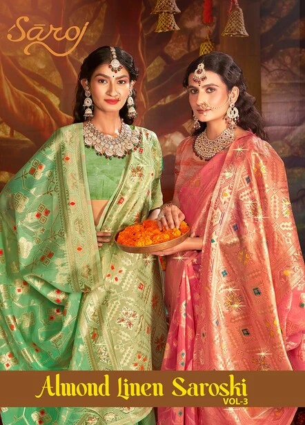 Saroj Almond Linen Saroski Vol 3