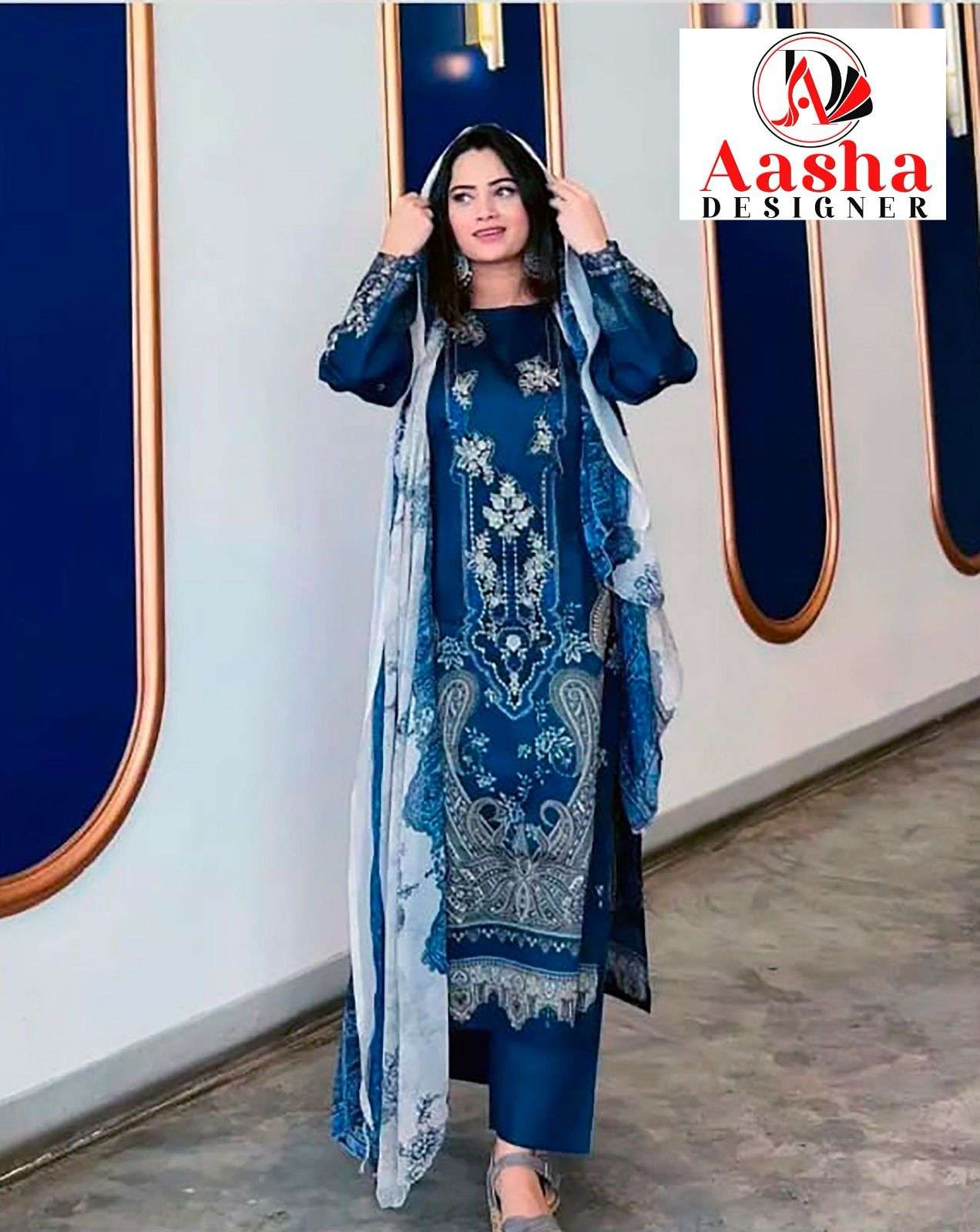 Aasha Designer Design No-1006-1007 Pure Cotton Wholesale Pakistani Suit Collection