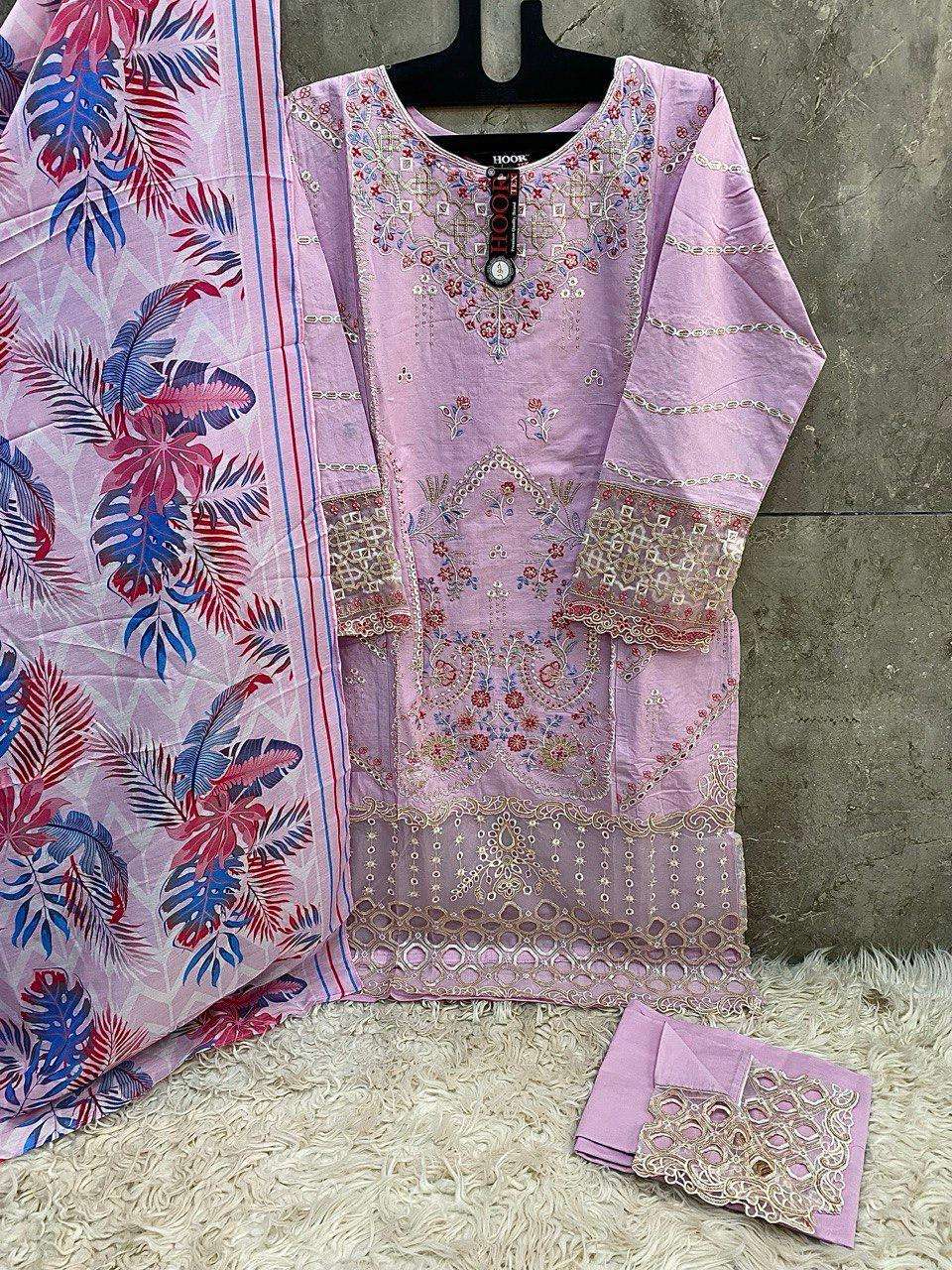 Hoor Tex Design No - Hf 159 A-C Imported Cotton Wholesale Pakistani Readymade Suit Collection