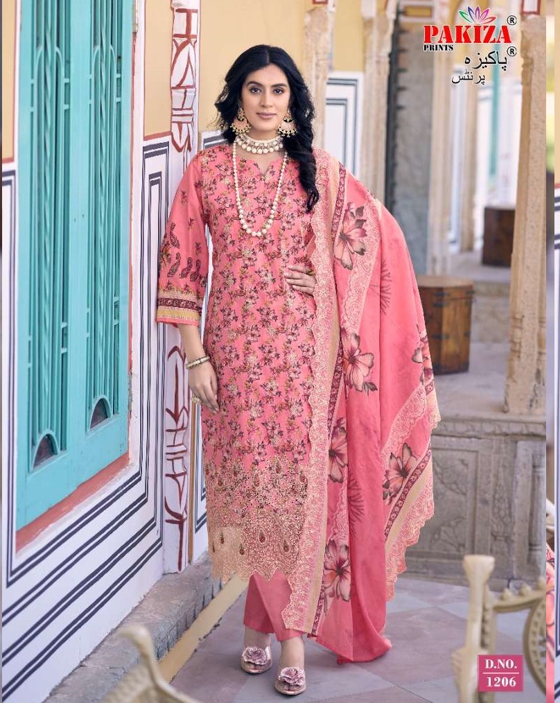 Pakiza Prints Faraz Nx Vol 12 Lawn Cotton Kashmiri Work Wholesale Suit Collection