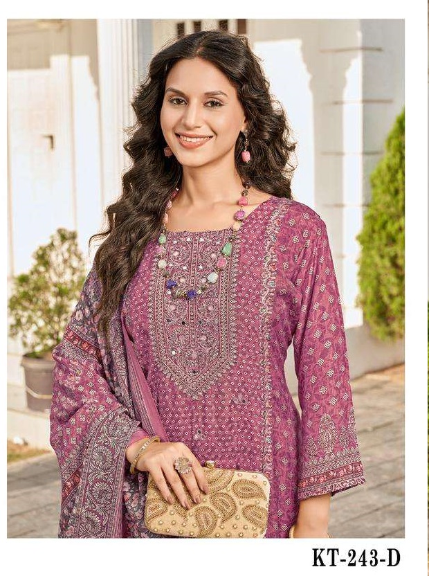 Shree Fab Kt 243 Defg Viscose Designer Work Wholesale Pakistani Suit Collection