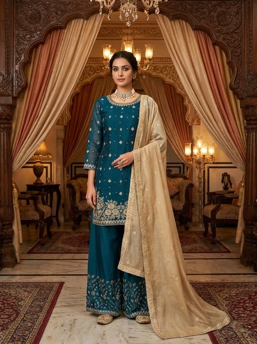 Rama Export Code -1549-D Heavy GMY SILK Wholesale Readymade Pakistani Suit Collection
