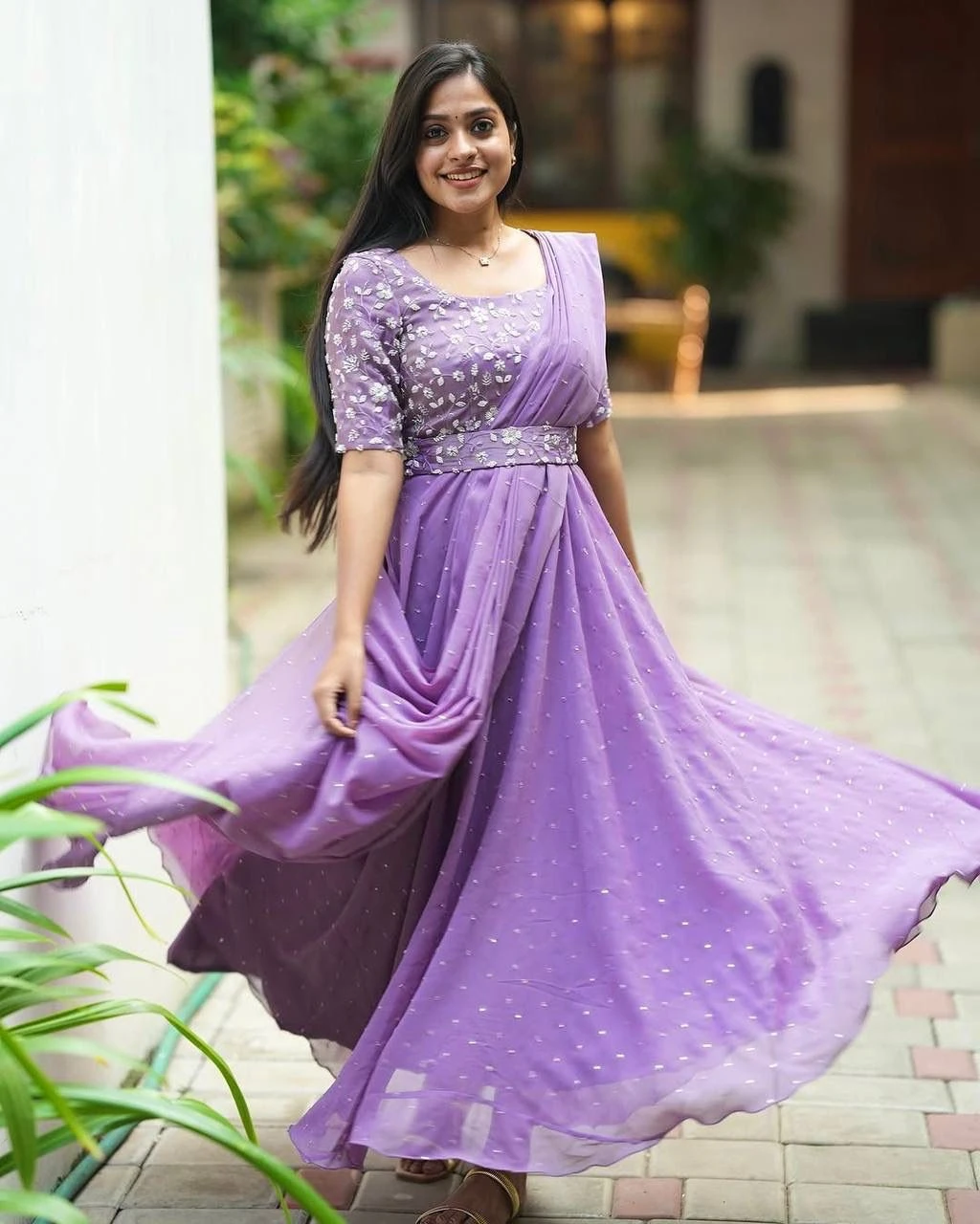 Rama Export Code 207-A Georgette Wholesale Gown with Dupatta & Belt Collection