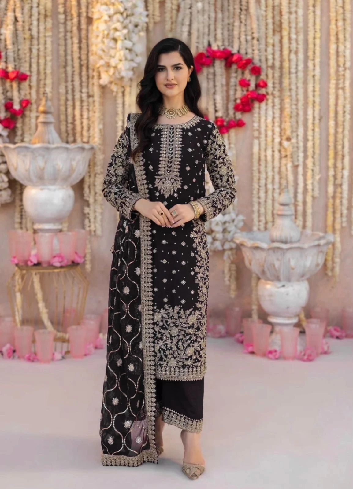 Rama Export Code-5238-C Heavy Faux Georgette Wholesale Readymade Pakistani Suit Collection