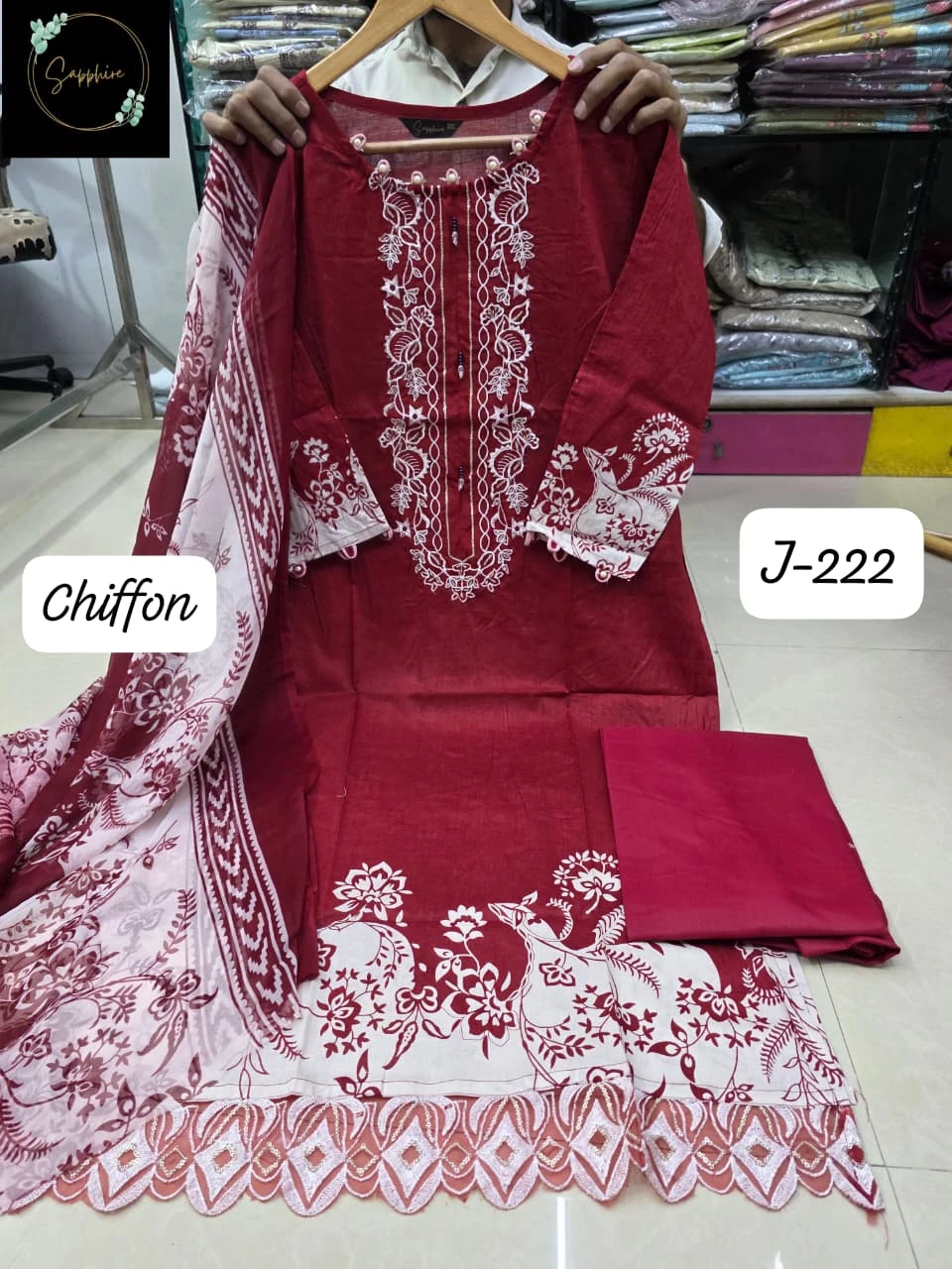 Sapphire Jasmin SS Vol-222 Pure Cotton Wholesale Readymade Pakistani Suit Collection