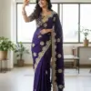 Bt 442 Beautiful Fandy Satin Silk Embroidered Saree Collection