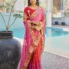 Jalnidhi Saloni Moss Chiffon with Fancy Bandhani Printed Saree Collection