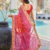 Jalnidhi Saloni Moss Chiffon with Fancy Bandhani Printed Saree Collection