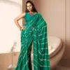 Kashvi Amrita Dull Moss Foil Printed Saree Collection