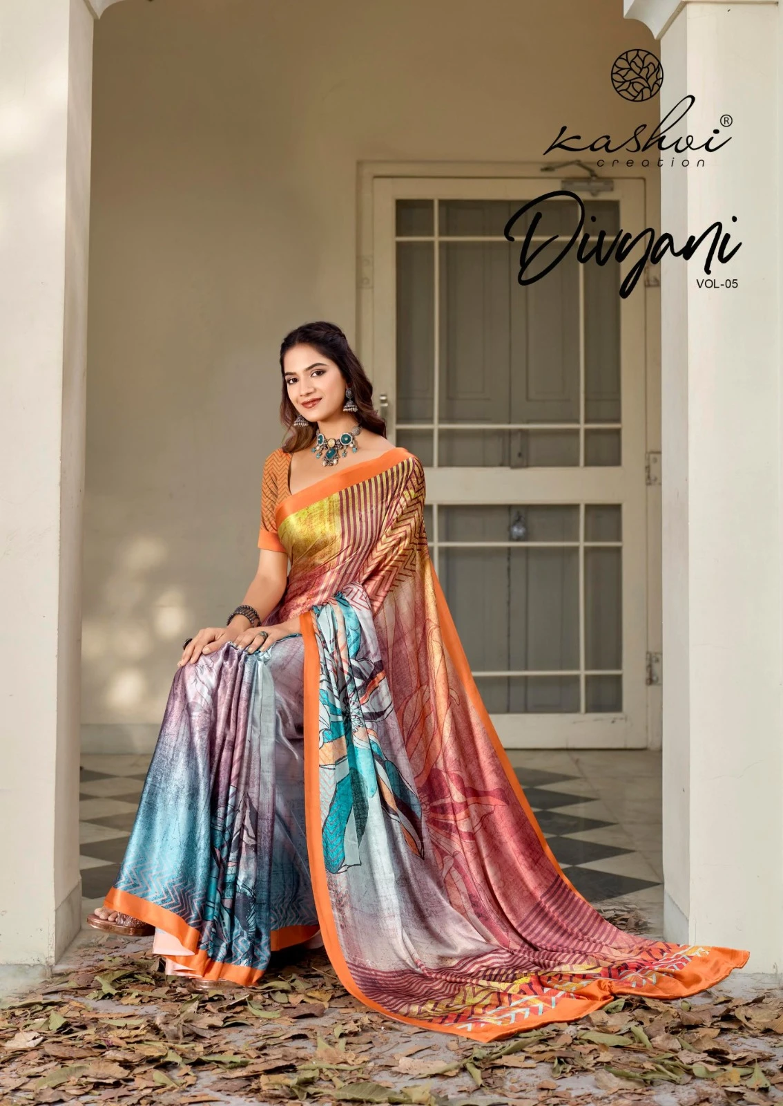 Kashvi Divyani Vol 5 Satin Casual Wear Saree Collection