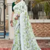 Kashvi White Queen Georgette Casual Wear Saree Collection