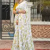 Kashvi White Queen Georgette Casual Wear Saree Collection